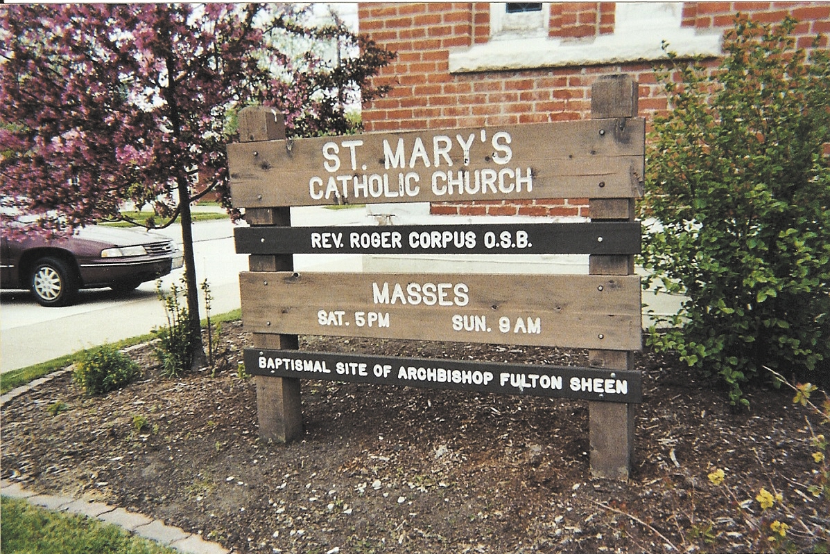 Current St. Mary's in El Paso with commerative plaque