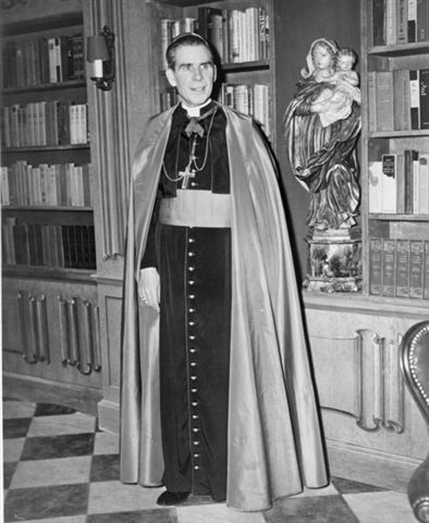 Fulton Sheen in his television cassock