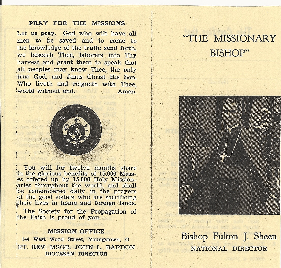 Junior Propagation of Faith Membership booklet